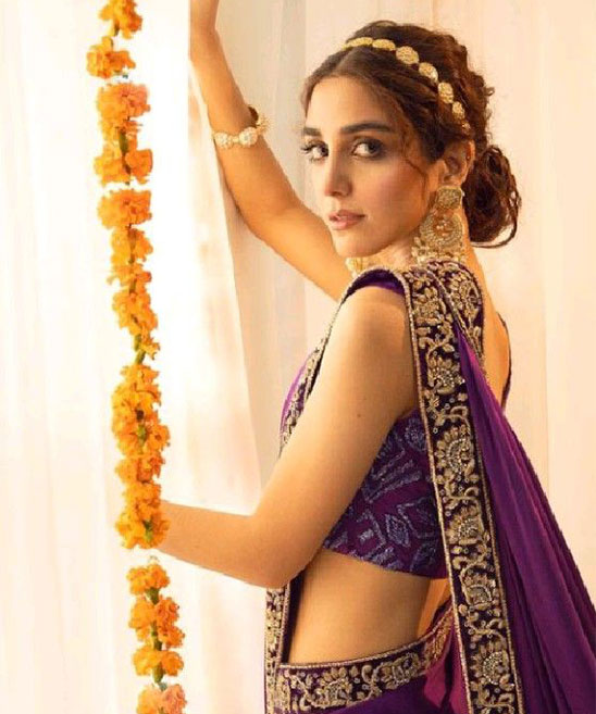 Hairstyles with Open Hair for Lehenga Choli
