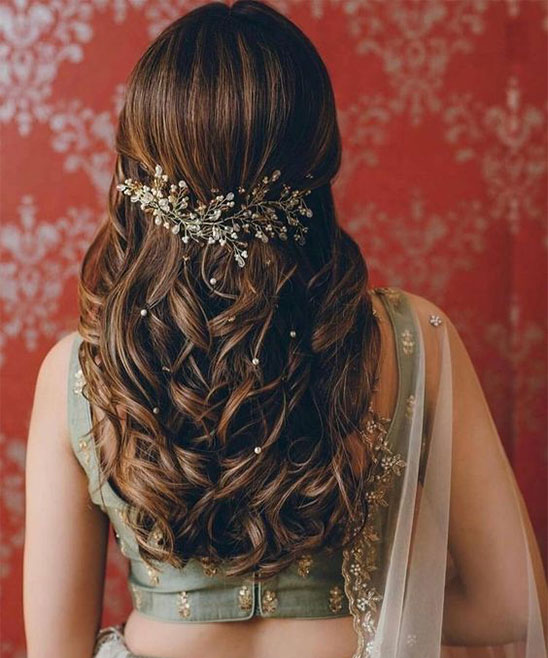 Hairstyles with Open Hair for Saree Traditional Look