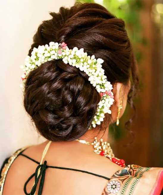 50+ Bun Hairstyle for Saree with Flowers (2023) - TailoringinHindi