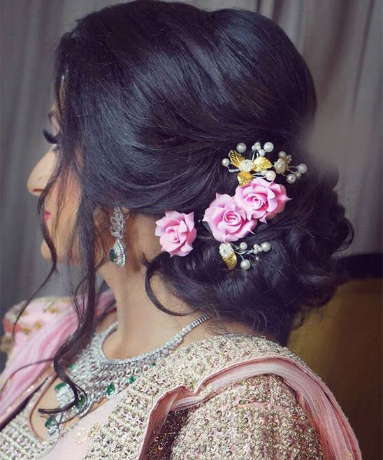 Modern Bun Hairstyle for Saree