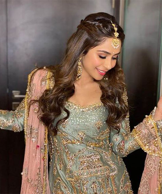 Make-up studio by Rohini Kakade - A beautiful makeup and an open hairstyle  done for @aryabhosale who is wearing this elegant lehenga with studs on it.  . . Makeup/hair/draping : @rohinikakade Bride : @