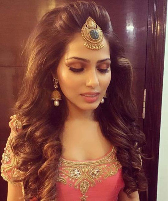 Party Hairstyle for Lehenga