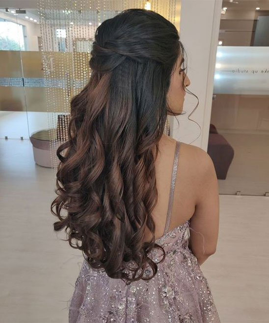 Party Wear Hairstyle for Lehenga