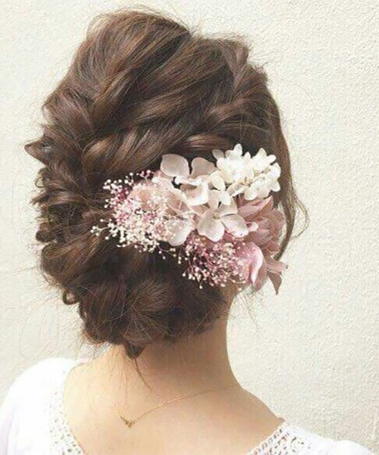 Simple Hair Bun with Flowers