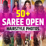 Simple Open Hairstyle for Saree
