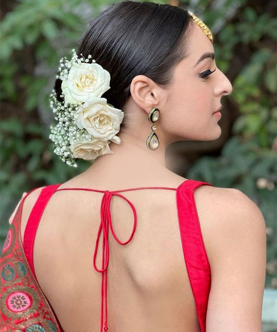 South Indian Bun Hairstyles for Saree
