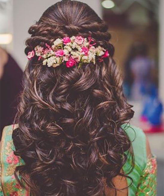 Wedding Hairstyles for Short Hair on Saree