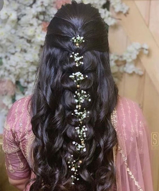 Curly Open Hairstyles with Gown