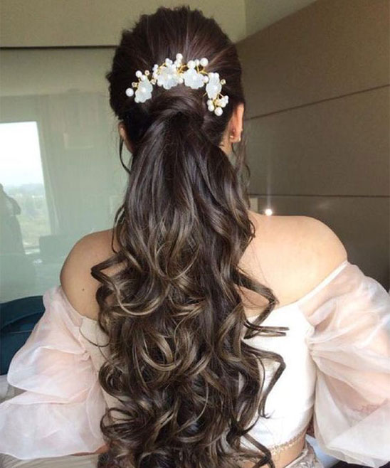 Engagement Hairstyle for Open Straight Hair