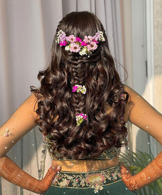 Engagement Hairstyle on Saree