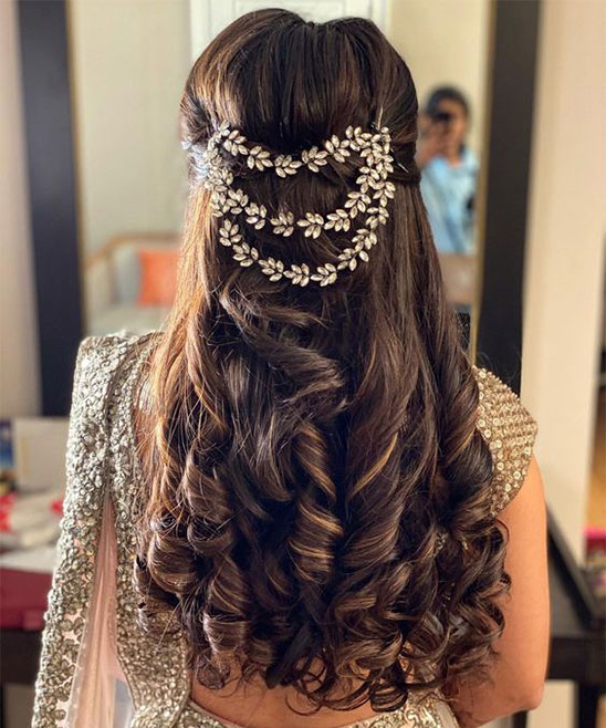 Engagement Hairstyle with Dupatta