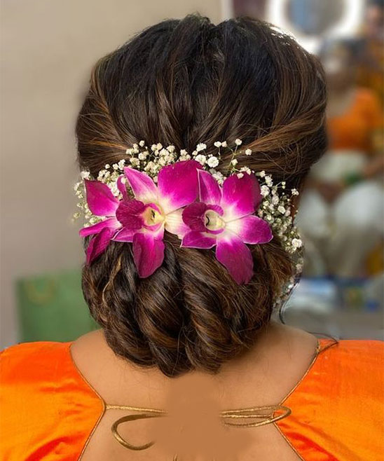 Engagement Hairstyle with Gown