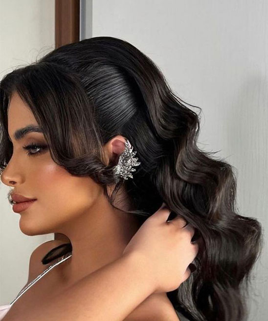 Indian Engagement Bride Hairstyle