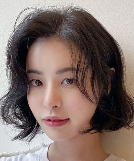 Korean Girl Neck Length Short Black Hair