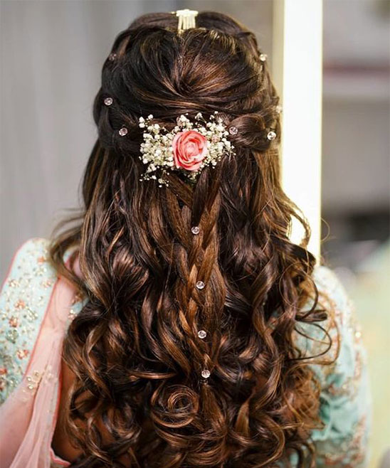 Open Hair Hairstyle for Engagement