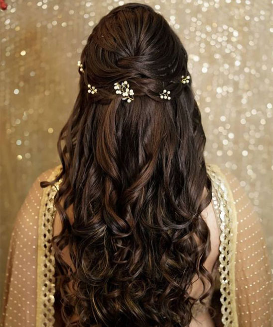 Open Hair Hairstyle for Indian Wedding