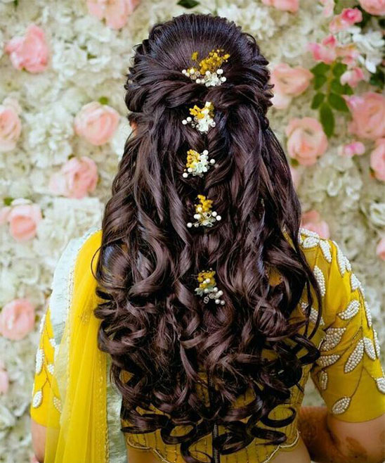 Open Hair Hairstyle for Saree