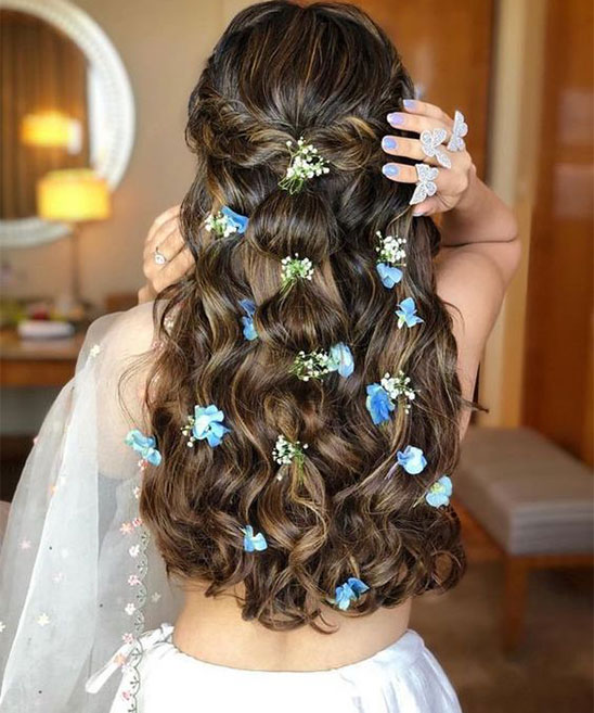 Open Hair Hairstyle on Gown
