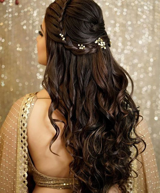 Open Hair Hairstyles with Saree