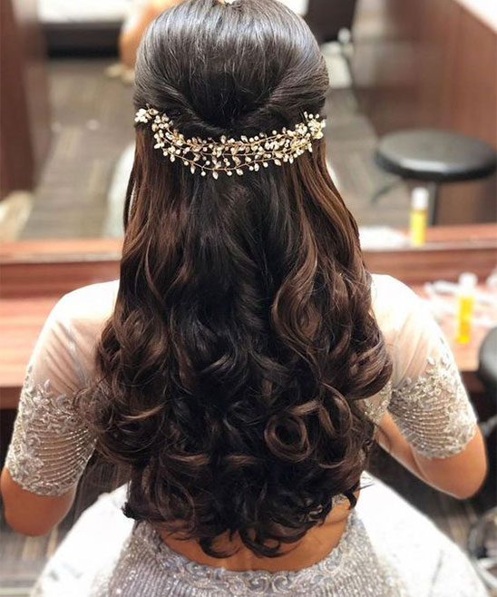 hairstyle with lehenga | open | wedding | simple | receptions | Top 40 Open  Hairstyle With Lehenga | Long hair wedding styles, Lehenga hairstyles, Hair  styles