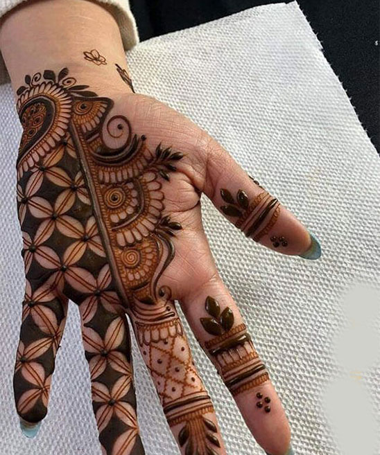 Cute Mehndi Design for Back Hand