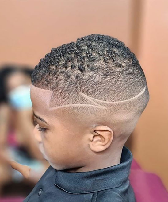 Fade Haircut with Design on the Side