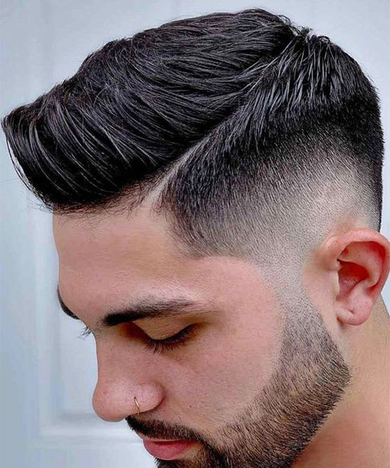 Fade Hairstyle with Beard for Chubby Men