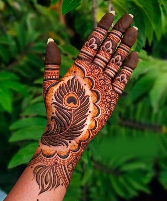 Front Hand Peacock Mehndi Design