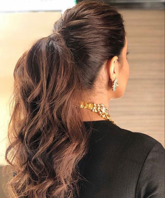Hairstyle for Party Wear Gown