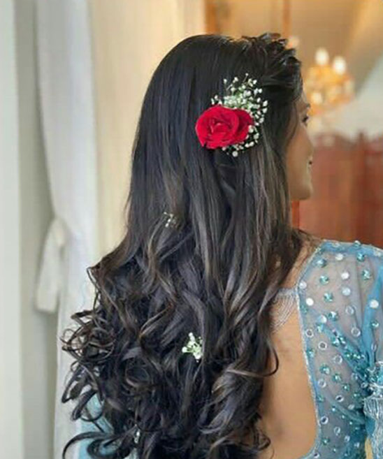 Hairstyle on Party Wear Saree