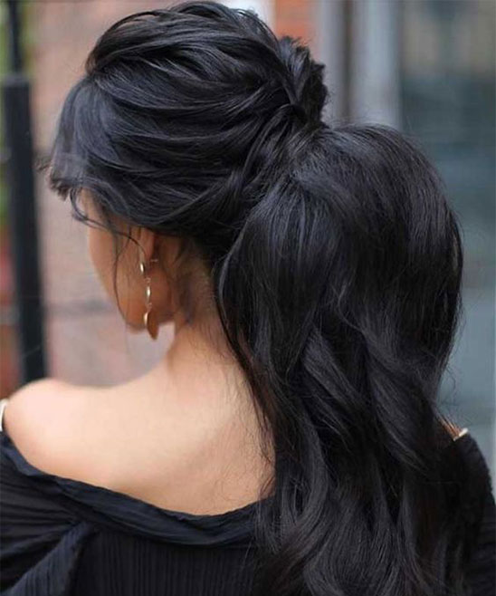 High Ponytail Hairstyle for Wedding