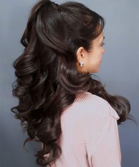 High Ponytail Hairstyle with Puff