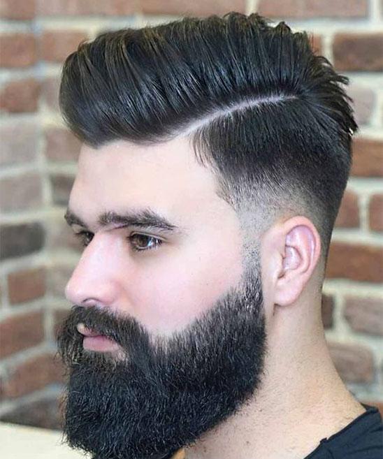Low Fade Mens Haircut with Beard