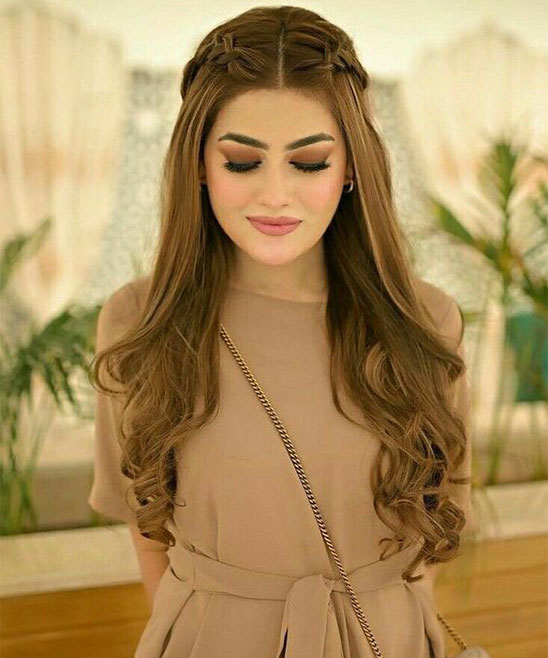 Party Hairstyle with Sharara Dress