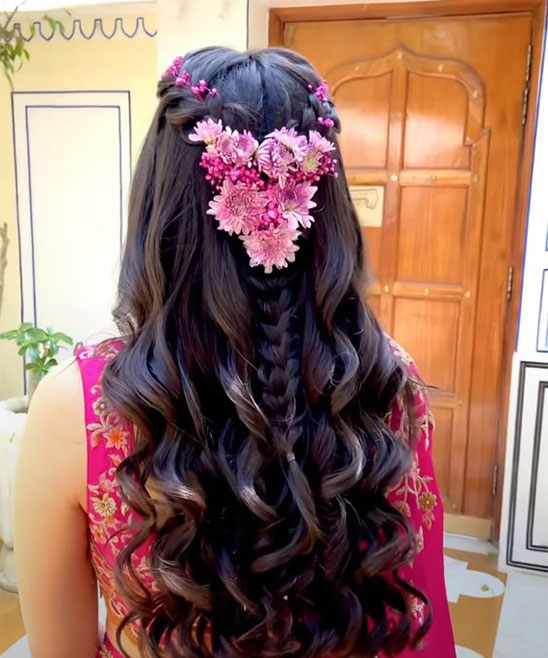 Party Wear Hairstyle with Gown