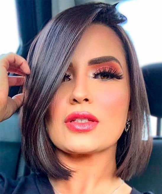 Short Straight Hair with Curled Ends