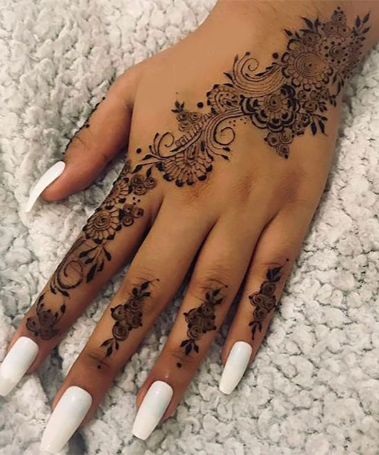 Simple Indian Mehendi Designs for Back Hand