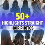 Straight Black Hair With Highlights