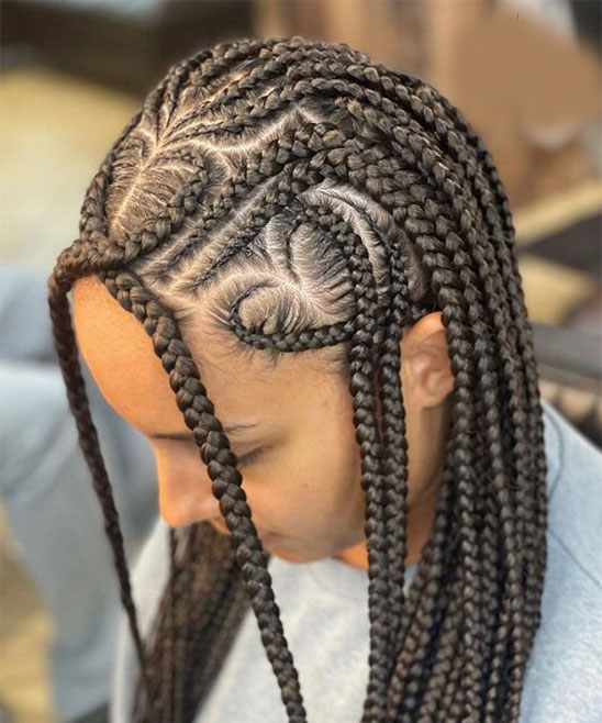 Cornrows with Box Braids in the Back