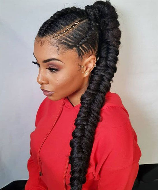 Feed in Two Cornrow Braids