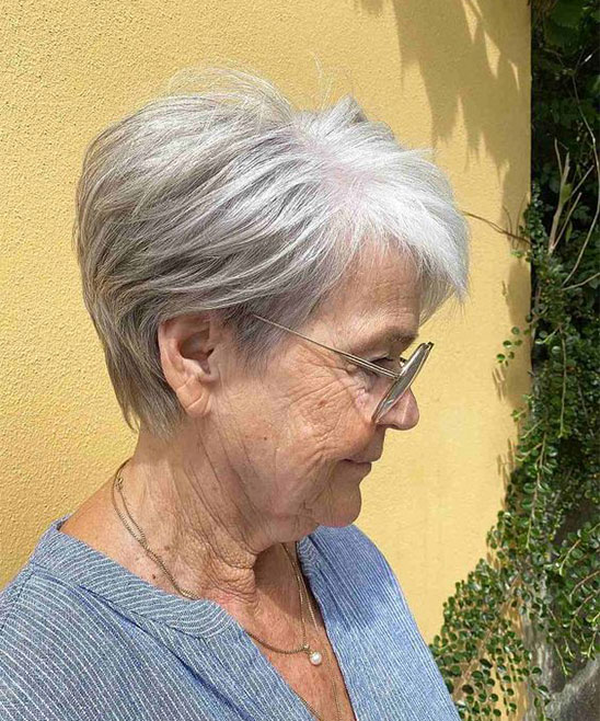 Short Haircuts for Women Over 60 Back View