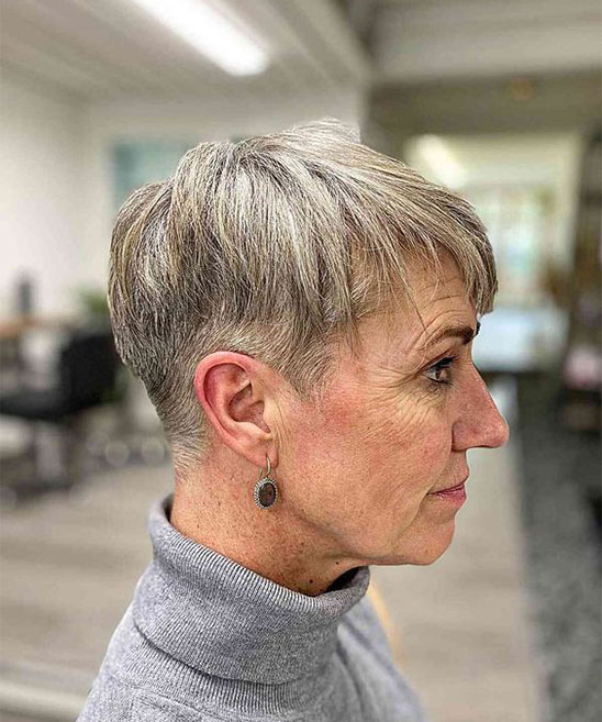 Short Haircuts for Women Over 60 With Square Face