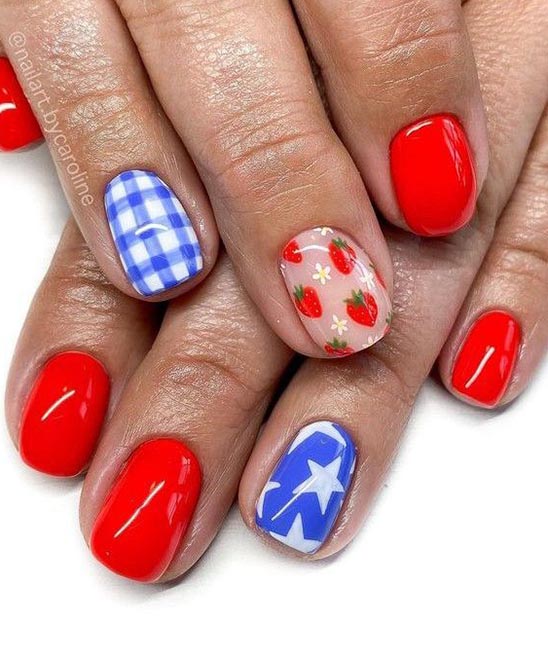 4TH OF JULY SIMPLE NAIL ART
