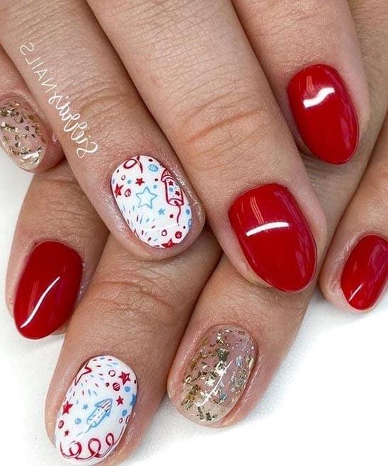 4TH OF JULY SIMPLE NAIL ART