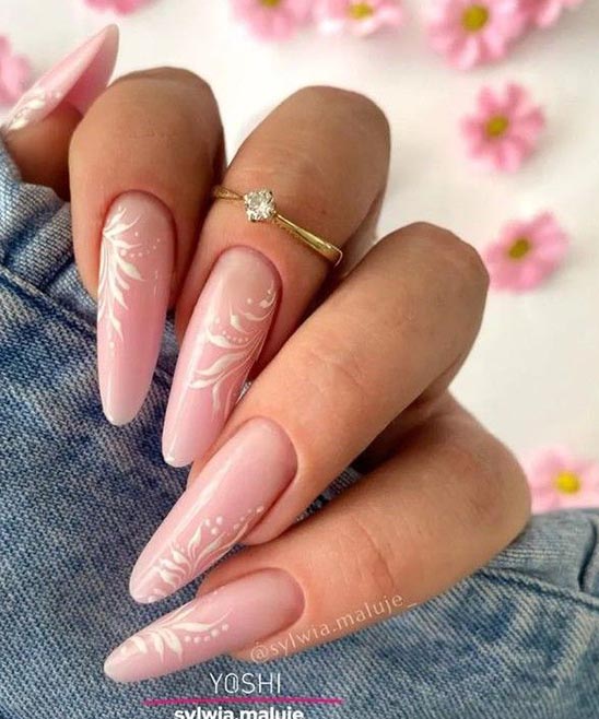 ACRYLIC NAIL ALMOND SIMPLE DESIGNS