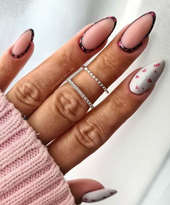 ACRYLIC NAILS WITH SIMPLE DESIGNS ON MEDIUM LENGTH COFFIN SHAPED