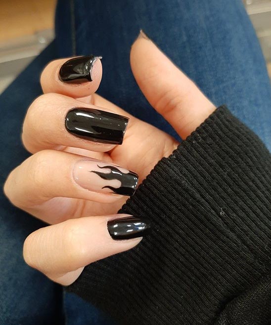 BLACK AND WHITE COFFIN NAILS SIMPLE