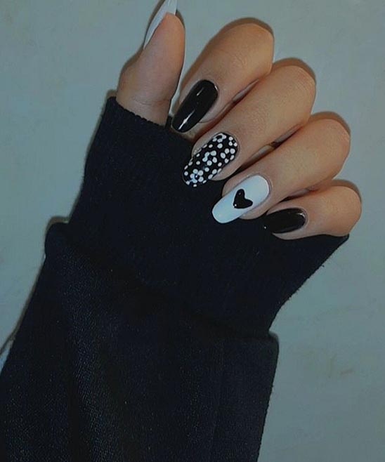BLACK AND WHITE NAIL DESIGNS SIMPLE