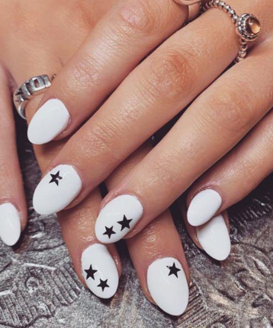 BLACK AND WHITE NAIL ART SIMPLE
