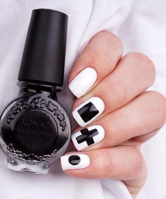 BLACK AND WHITE NAILS SIMPLE